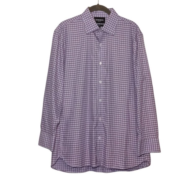 Bonobos Wrinkle Free Longsleeve Button-up Shirt Blue/Red Plaid Slim Fit 16/32 - Picture 1 of 8